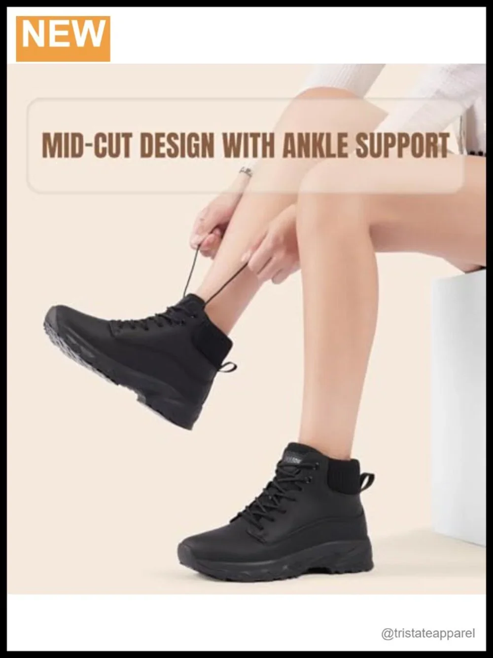 Women's Non Slip Work Boots Waterproof Slip-Resistant Faux Leather Ankle